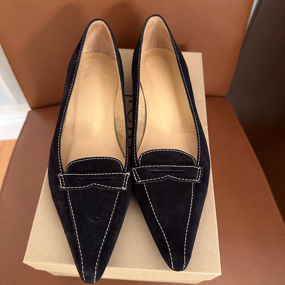 JCrew navy suede shoes